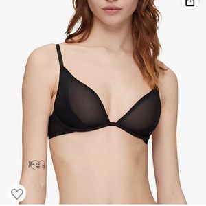 NWT, Calvin Klein, Black Sheer Plunge Bra, 30DD